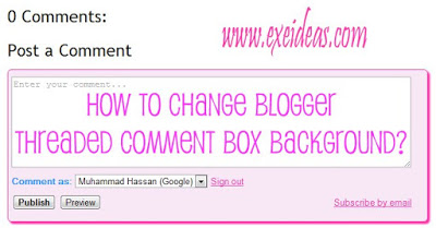 How To Change Blogger Threaded Comment Box Background?