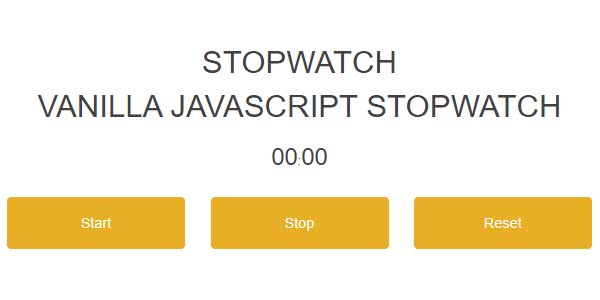 Pure-Vanilla-JavaScript-Stop-Watch-With-Controls-In-Milliseconds